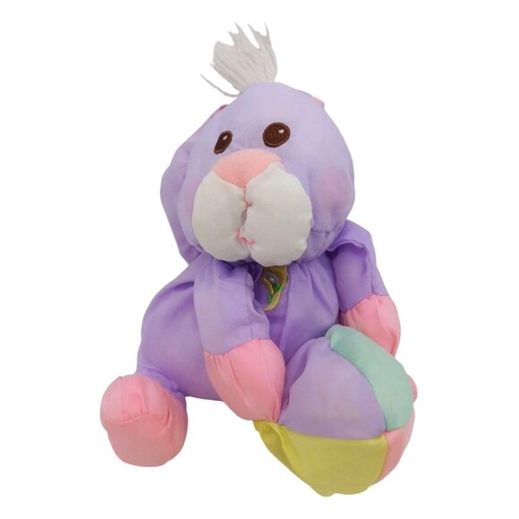 Vintage Fisher Price Puffalump Purple Easter Egg Bunny Nylon Plush 12" READ - Picture 2 of 8